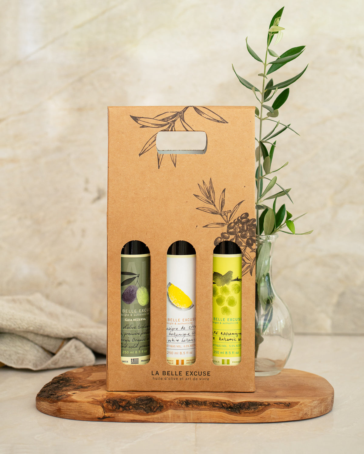 Trio cadeau Huile d'olive et Vinaigre balsamique