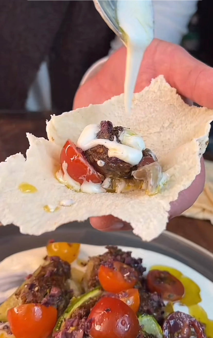 Lamb pita, served with fresh whipped feta sauce from Laurent Dagenais