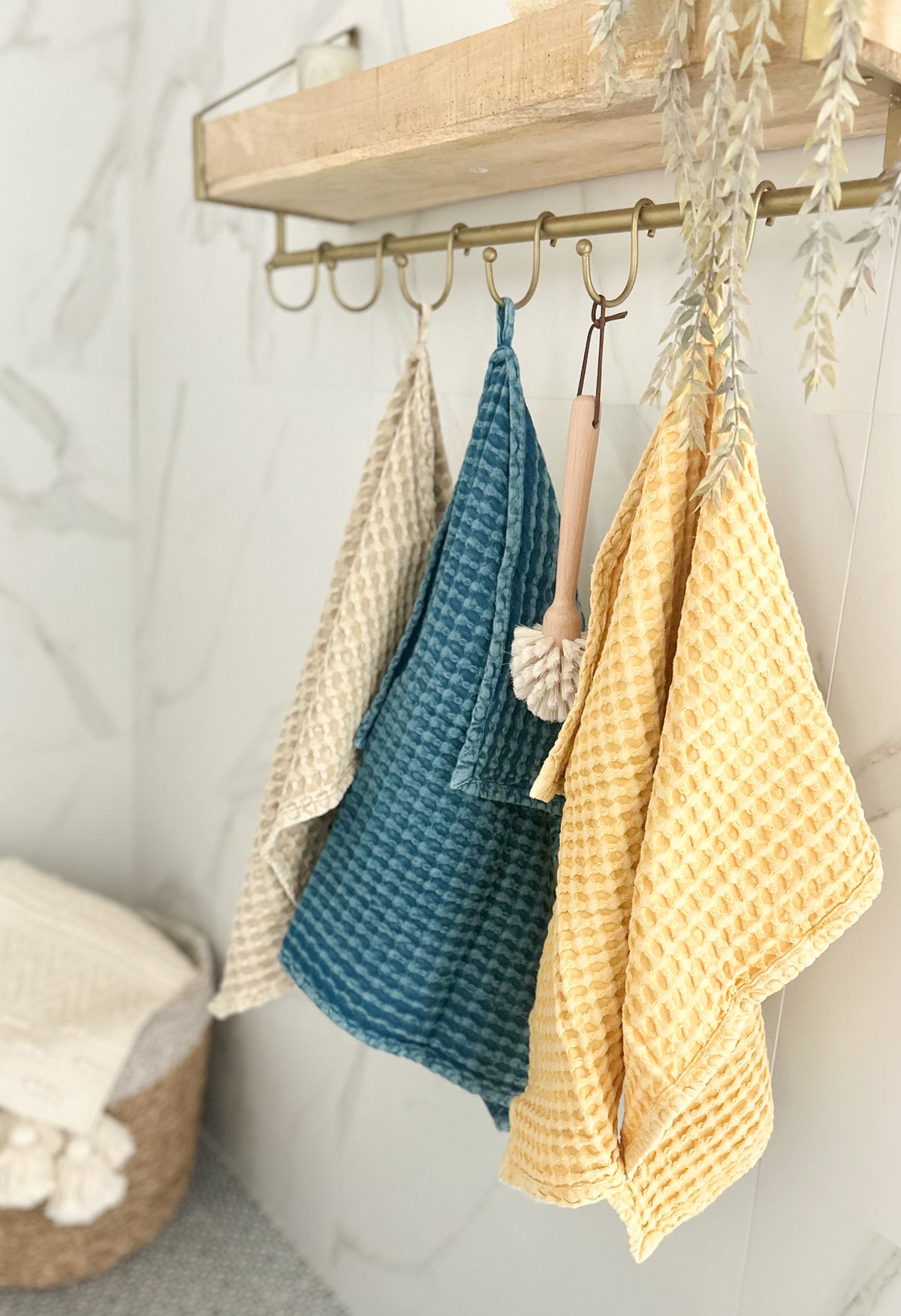 Linge à vaisselle en coton gaufré