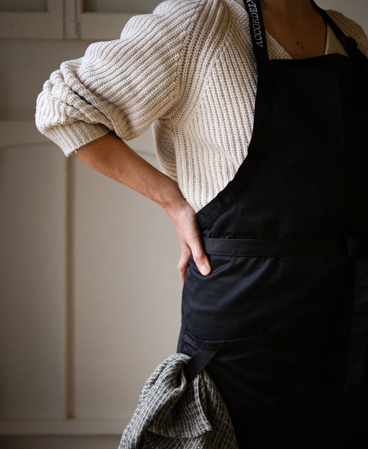 La Belle Excuse black unisex kitchen apron.