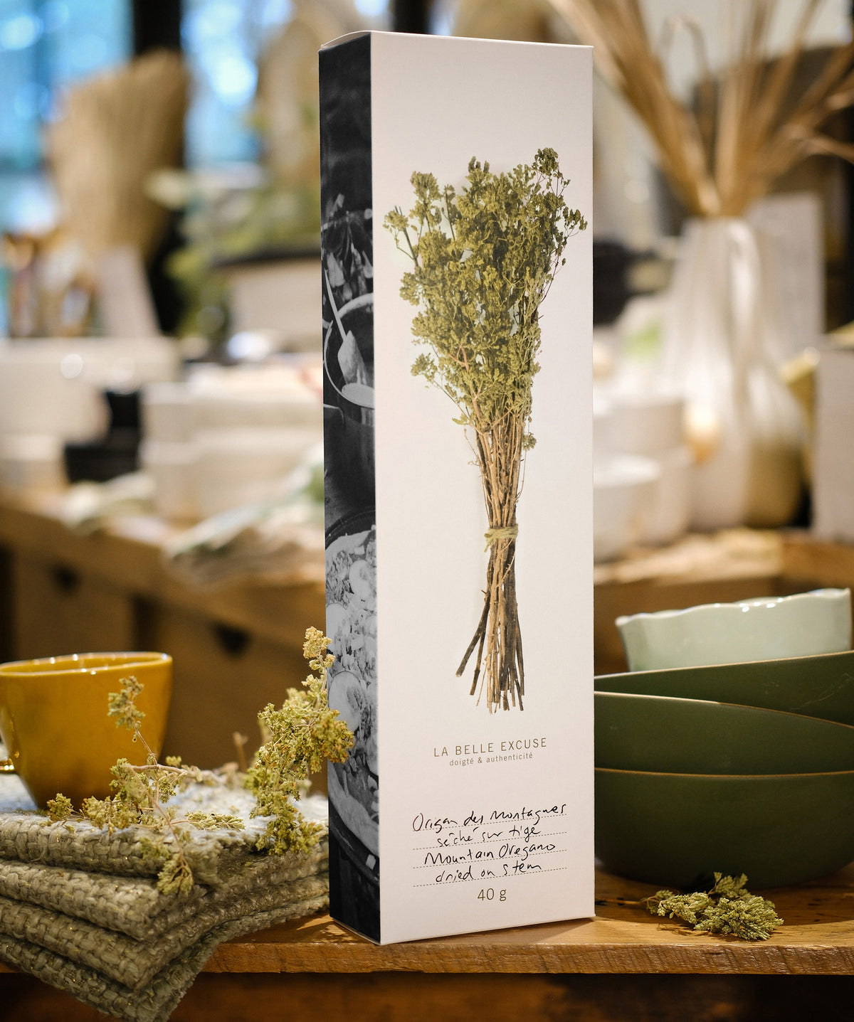 La Belle Excuse dried Greek mountain oregano on the stem.