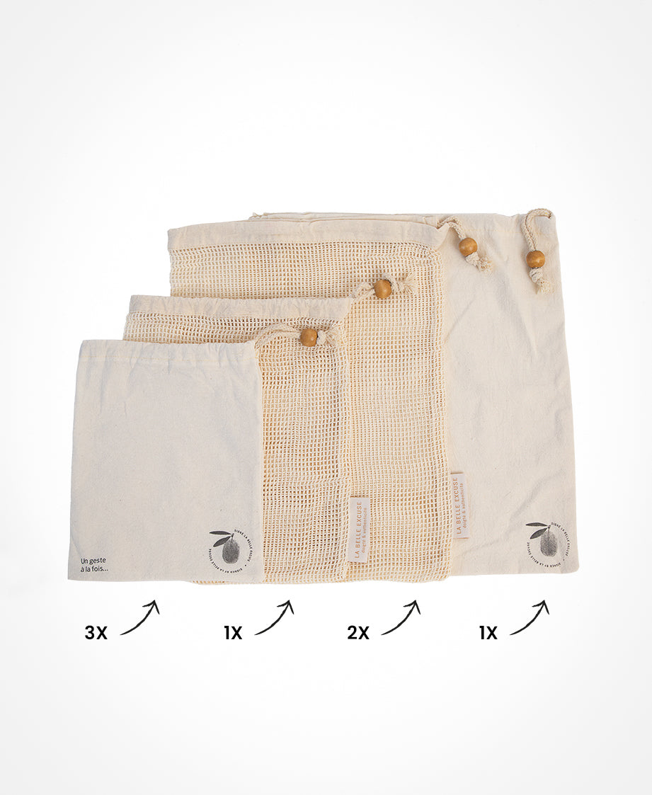 Different Size La Belle Excuse Reusable Bags Set