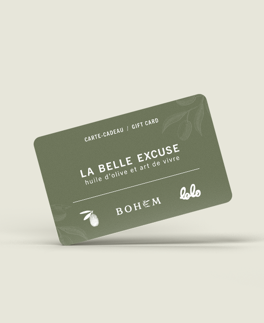 La Belle Excuse, Lolo and Bohem electronic gift card, delivered by email after purchase.