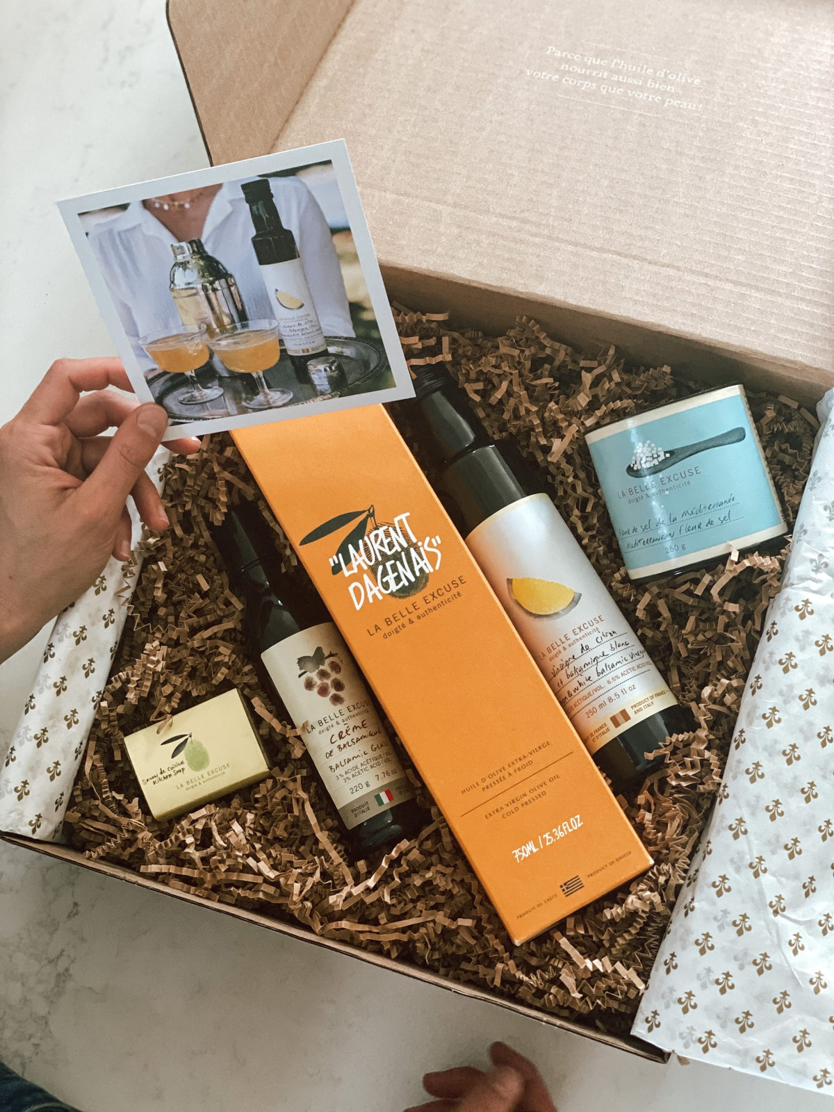 Always Hungry! La Belle Excuse gift set, La Belle Excuse, olive-oil gourmet foodsAgorelio Bio Extra virgin olive oil, Greek olive oil by La Belle Excuse x Laurent Dagenais