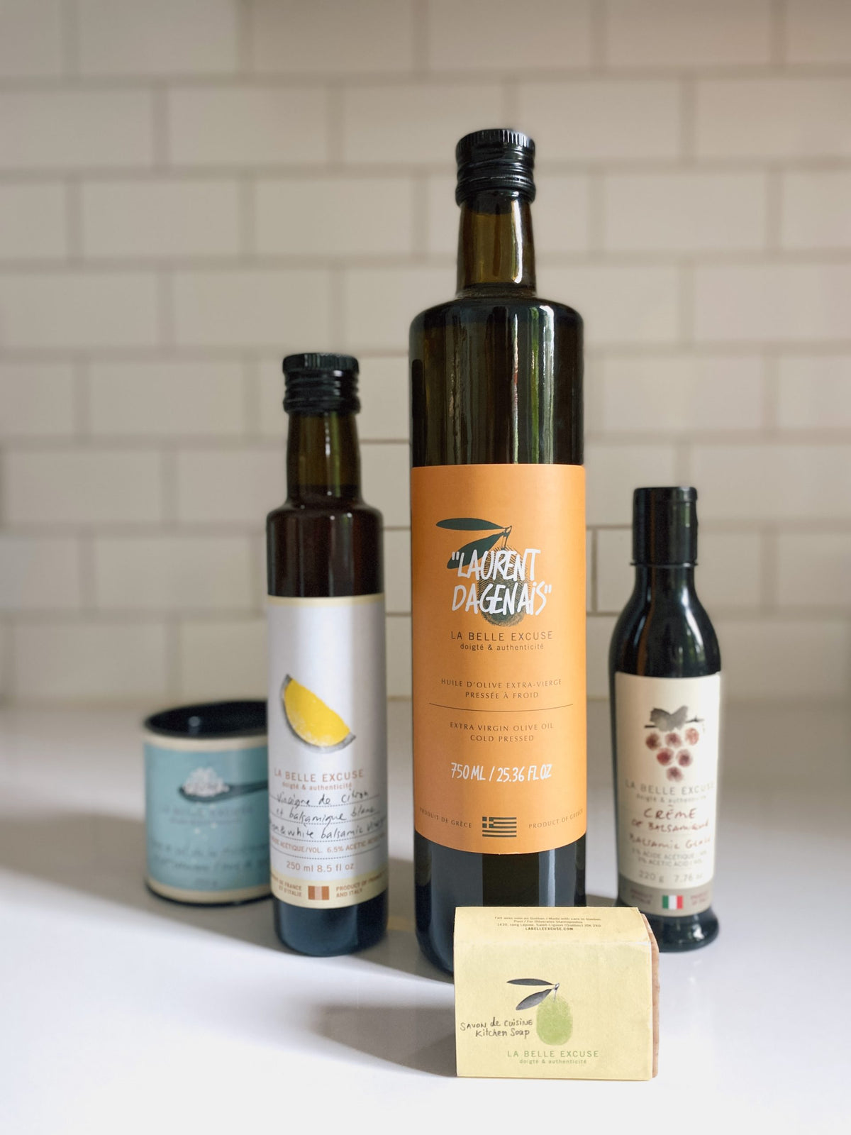 Always Hungry! La Belle Excuse gift set, La Belle Excuse, olive-oil gourmet foodsAgorelio Bio Extra virgin olive oil, Greek olive oil by La Belle Excuse x Laurent Dagenais