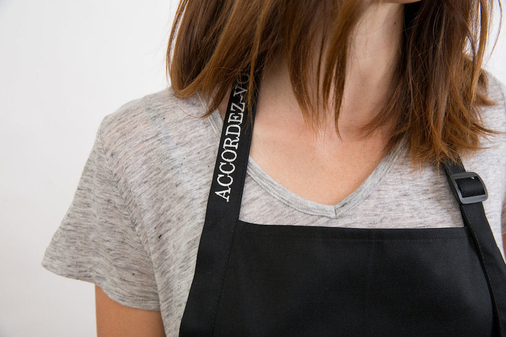 La Belle Excuse black unisex kitchen apron.