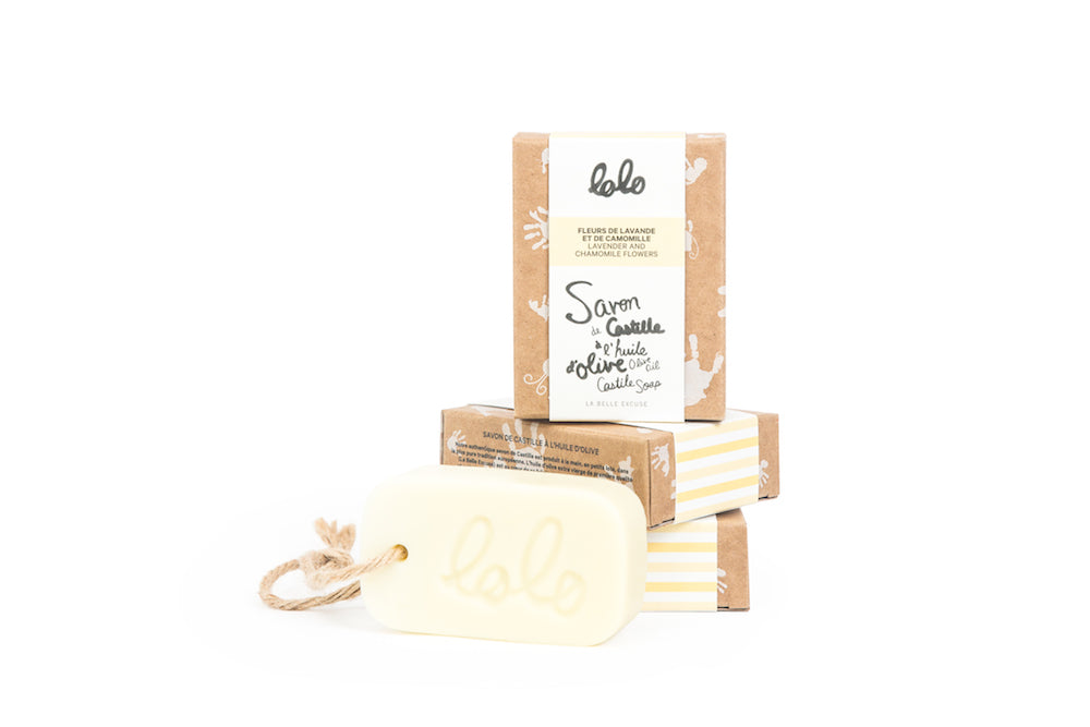 Olive Oil Castile Soap Lavender and chamomile Flowers LOLO (90g)